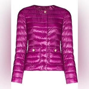 HERNO Quilted Fitted Jacket Purple Puffer Large $595
